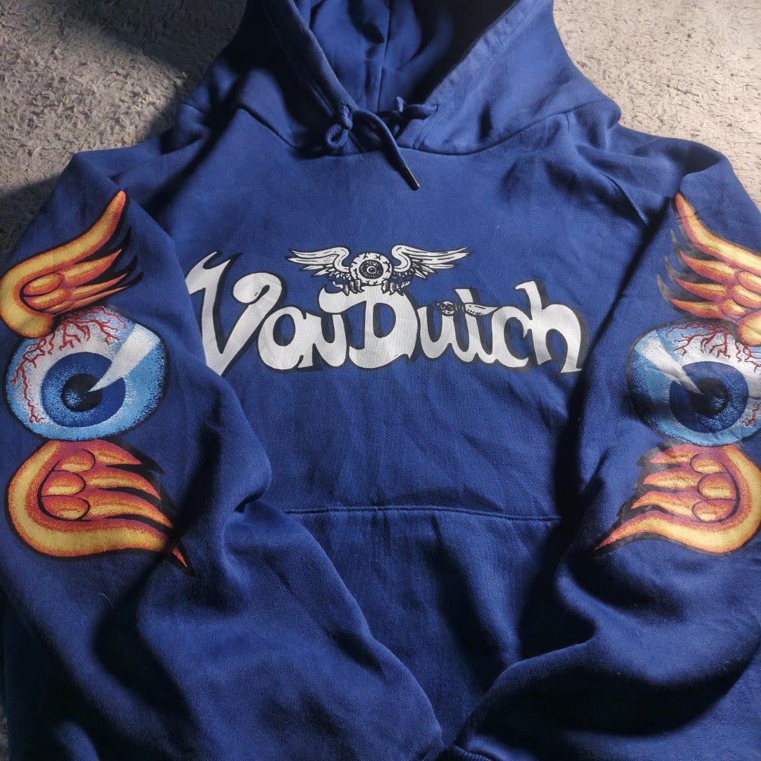 Y2K VON DUTCH EYEBALL GRAPHIC (Category: Coats, Jackets and Outerwear) located in Baguio. Submitted by thrift_arcves (Listing ID 1463278050, Image 2). Description: Y2K VON DUTCH EYEBALL GRAPHIC Color Rate: 10/10 Condition Rate: 10/10 NO ISSUES COLOR MAY VARY DUE TO LIGHTING❗ ALL ITEMS ARE THRIFTED SO LIMIT YOUR EXPECTATIONS❗ DM FOR INQUIRIES❗ PRICE: ₱1299 DIME$ Width: 27 Length: 28 NEGOTIABLE❗ WAG MAHIYANG MAMBARAT❗ CAN DO DELIVERY NATIONWIDE WE 