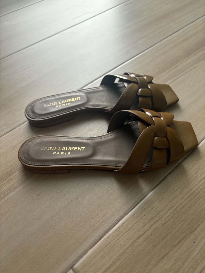 YSL Tribute Sandals (Category: Sneakers & Footwear) located in Quezon City. Submitted by cel1111 (Listing ID 1463260990, Image 2). Description: YSL Tribute Sandals Size 35 Slightly used No inlusions ₱12,000.