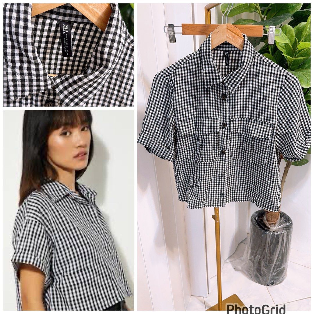 Zara Collared Plaid Top (Category: Blouses) located in Cabanatuan. Submitted by boutiquelouise (Listing ID 1463245680, Image 1). Description: .