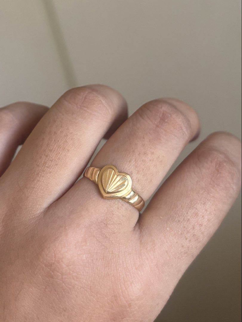 18k Light weight Gold ring (Category: Other Accessories) located in Teresa. Submitted by lovedbykels (Listing ID 1463347035, Image 3). Description: Bought from Ms. Riza Laquio (Owner of Happy Gold on Facebook) - Due to usage it's not a perfectly circled ring anymore - size 8.