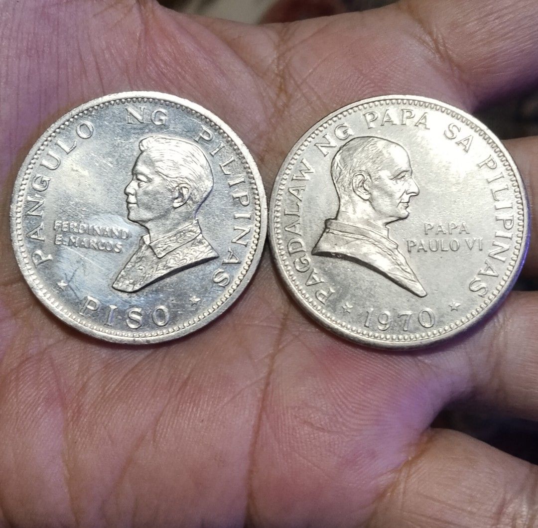1970 Piso Pope/Marcos coin (Category: Currency) located in Manila. Submitted by wildcrystal.3b537c (Listing ID 1463550130, Image 2). Description: Low mintage- 70,000 pcs only.