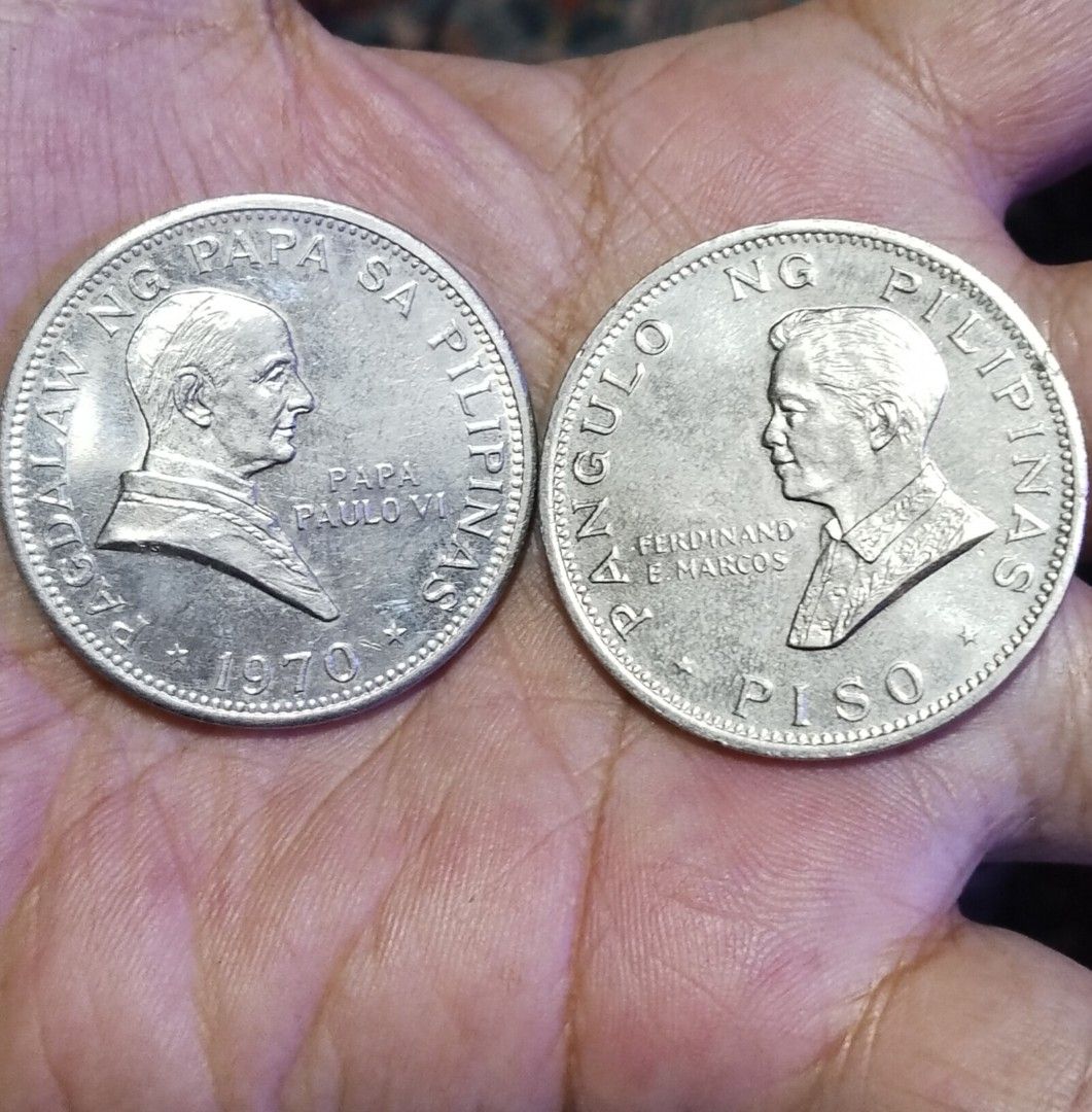 1970 Piso Pope/Marcos coin (Category: Currency) located in Manila. Submitted by wildcrystal.3b537c (Listing ID 1463550130, Image 1). Description: Low mintage- 70,000 pcs only.