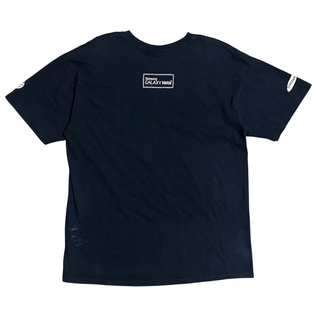 2011 Samsung Galaxy Note AT&T Promo Vintage Tech Tee (Category: Tshirts & Polo Shirts ) located in Angeles City. Submitted by stalegarments (Listing ID 1463333551, Image 2). Description: 2011 Samsung AT&T 4G LTE Vintage Promotional Tech Shirt - tagged L - measures 28” x 21” - Gildan Ultra Cotton tag - has removable stains at the back (see pics) - paint cracks on the graphic - add shipping fee.