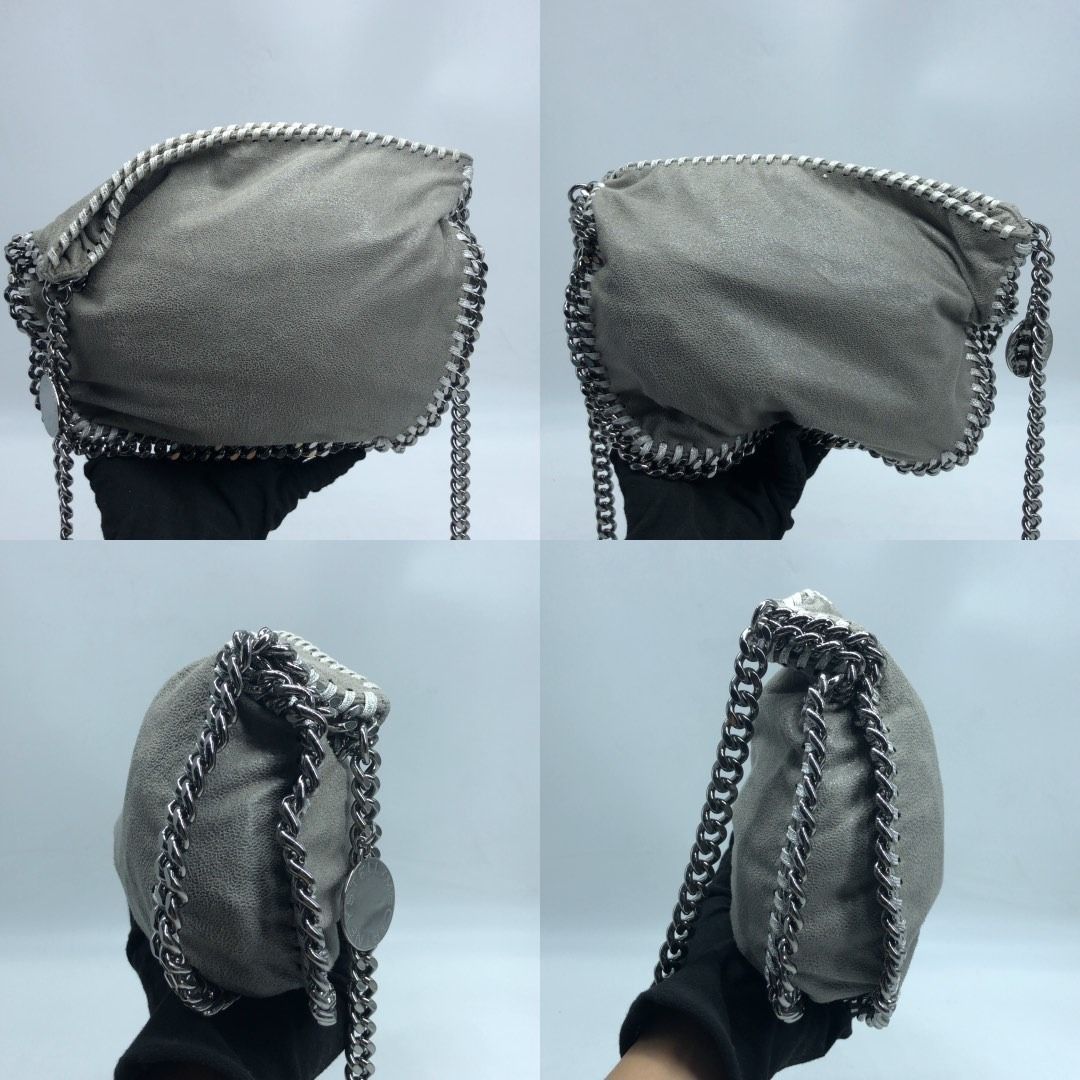 267009237 STELLA MCCARTNEY BAG FALABELLA GRAY (Category: Luxury Bags & Wallets) located in Taguig. Submitted by ecoring.ph (Listing ID 1463342564, Image 2). Description: ◆CONDITION: B ◆DESCRIPTIONS: (Other defects/info:) ◆ CONDITION: B ◆ DESCRIPTION: OUTER: Shows signs of previous use, including dirt stains in some areas, light scuffing, and press marks. INNER: The interior has minimal dirt, light press marks, and visible signs of use. HARDWARE: 