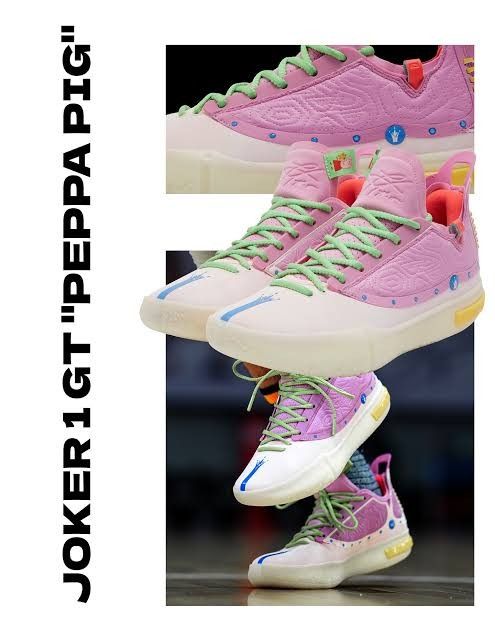 361 Joker 1 GT Peppa pig (Category: Sneakers) located in Quezon City. Submitted by stewartsau9 (Listing ID 1463403514, Image 3). Description: For Sale: 361 Joker 1 GT Peppa Pig colorway US size 10 - Used 3 times on wooden court. Good as new - Complete with box Pickup at Quezon Avenue near welcome rotonda Lalamove shipping available.