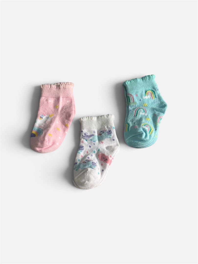 3 Pairs Kids Ankle Socks (Category: Babies & Kids Fashion) located in San Juan City. Submitted by deeescloset (Listing ID 1463417160, Image 1). Description: Baby Girl 3 Pairs Ankle Socks - brand new, never used - 6 to 9mos - bought in SM Dept. Store.