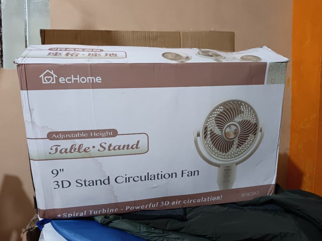 3D CIRCULATION FAN (Category: Fans) located in Baguio. Submitted by hayatihabi23287 (Listing ID 1463328767, Image 2). Description: EcHome Air circulation fan brand new rotation up and down,left to right table or floor fan yours at 3000 pesos.