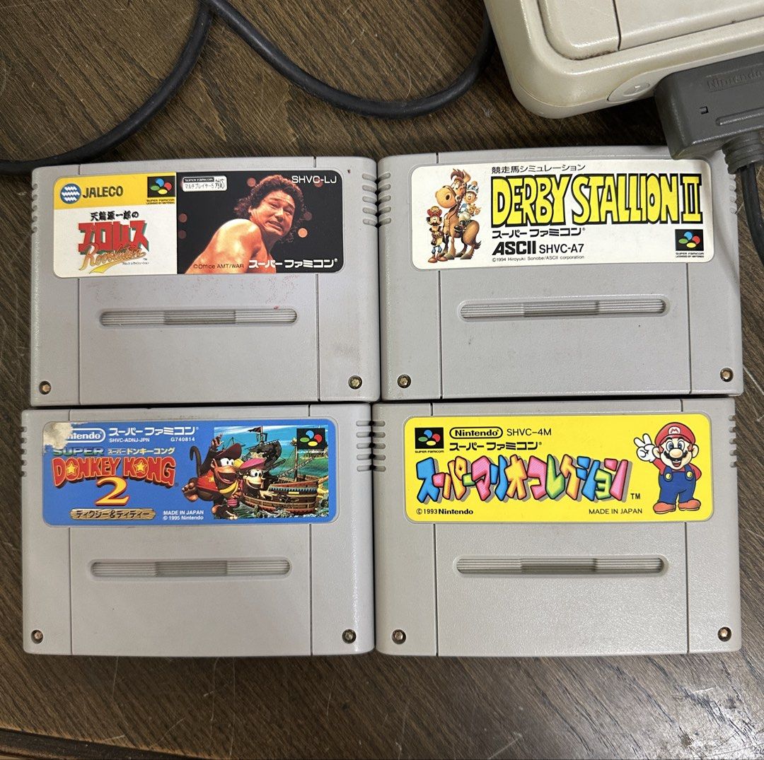 4pcs Nintendo Super Famicom Cartridges (Category: Nintendo) located in Rodriguez. Submitted by pwestoonlinestore (Listing ID 1463417795, Image 1). Description: Nintendo Super Famicom Cartridges Working 1000 pesos (4pcs) .