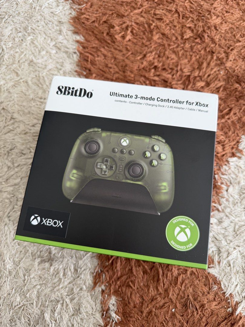 8BitDo Ultimate Controller Jade (Category: Controllers) located in Kuala Lumpur. Submitted by pauljualbeli (Listing ID 1463377235, Image 1). Description: - 8BitDo Ultimate Controller in Jade - Works with Xbox, PC, and Mobile via Bluetooth - Includes Charging Dock, 2.4g Adapter, and Cable - Officially Licensed by Xbox RM189 COD PJ, Bangsar and Midvalley Can pos nationwide Malaysia.