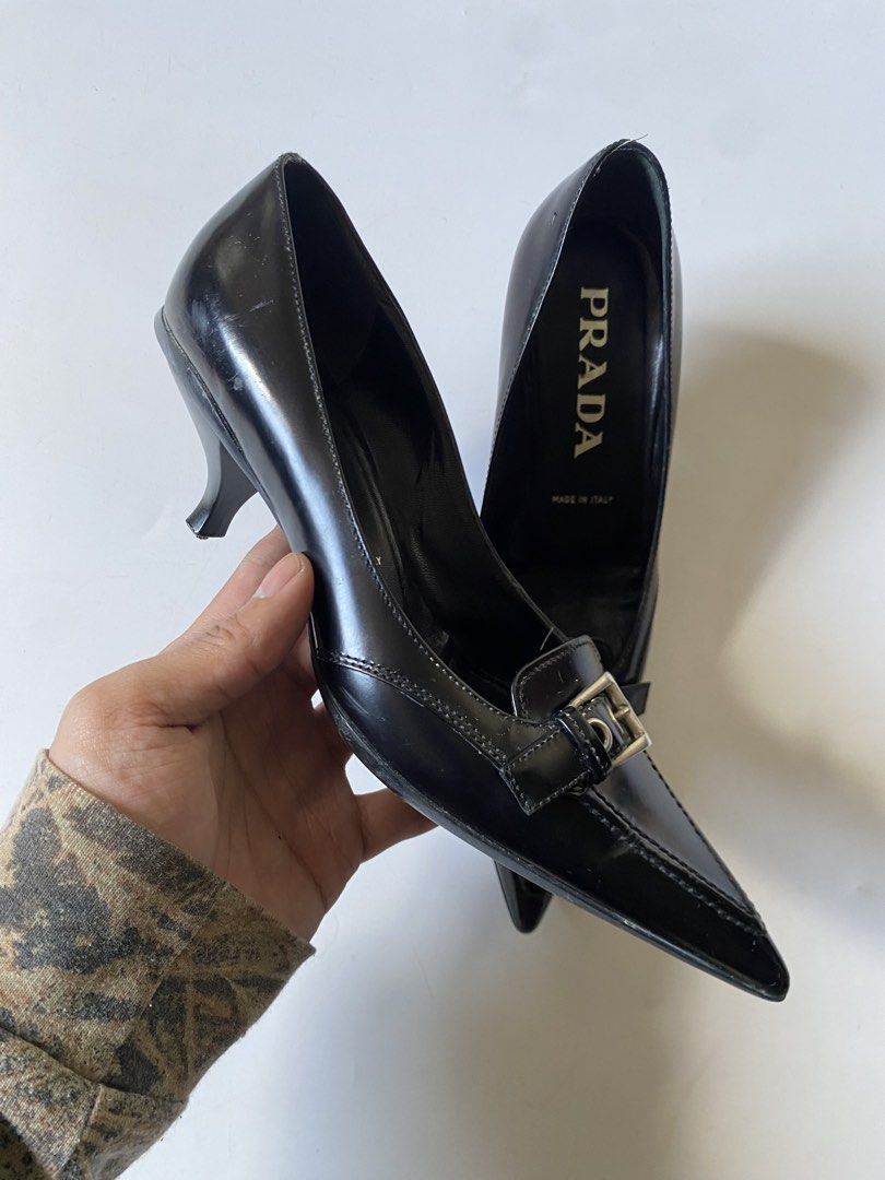 90’s Prada Black Pointed Toe Pumps (Category: Heels) located in Baguio. Submitted by archival.store (Listing ID 1463491459, Image 2). Description: Size tagged:34.5 Issue:none Mine:2,500.