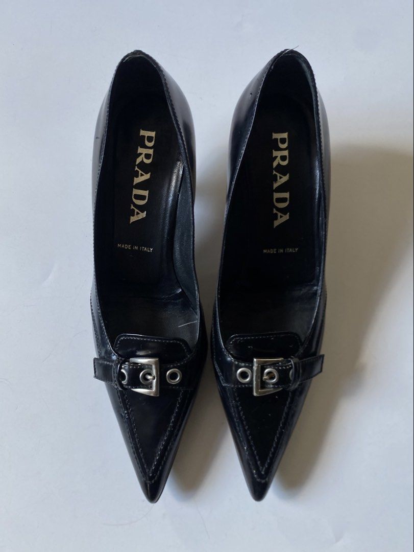 90’s Prada Black Pointed Toe Pumps (Category: Heels) located in Baguio. Submitted by archival.store (Listing ID 1463491459, Image 1). Description: Size tagged:34.5 Issue:none Mine:2,500.