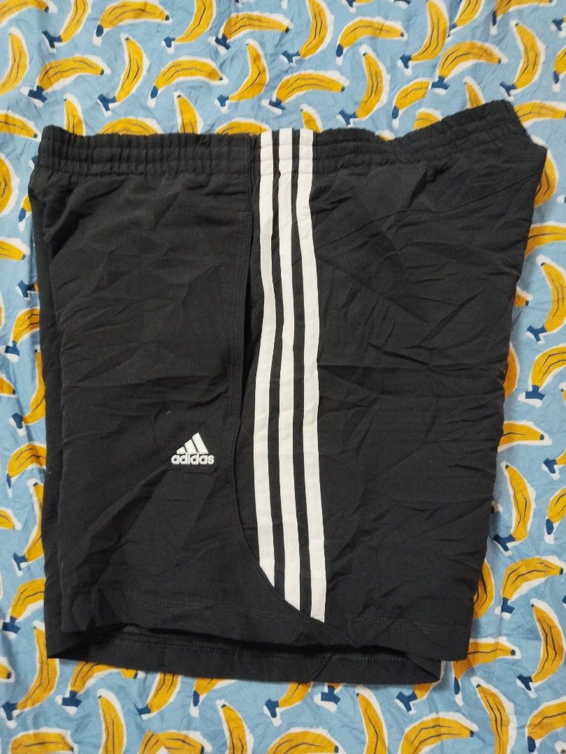 Adidas 3 stripes Athletic Short (Category: Shorts) located in Mabalacat. Submitted by al_amin_thrift (Listing ID 1463461028, Image 3). Description: Adidas 3-Stripes Athletic Shorts — Size M Length 17 ✅ Brand: Adidas — Authentic ✅ Line: Performance Essentials ✅ Style: Classic 3 white stripes on black ✅ Color: Black with White accents ✅ Size: M (175/80A) — fits approx waist 30–33" ✅ Material: 100% Polyester — quick-dry, lightweight, breathable mesh