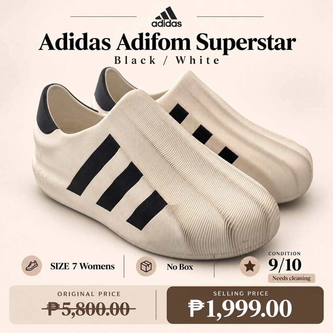 Adidas Adifom Superstar (Category: Shoe inserts) located in Manila. Submitted by alexisjose91 (Listing ID 1463341718, Image 1). Description: Needs cleaning.