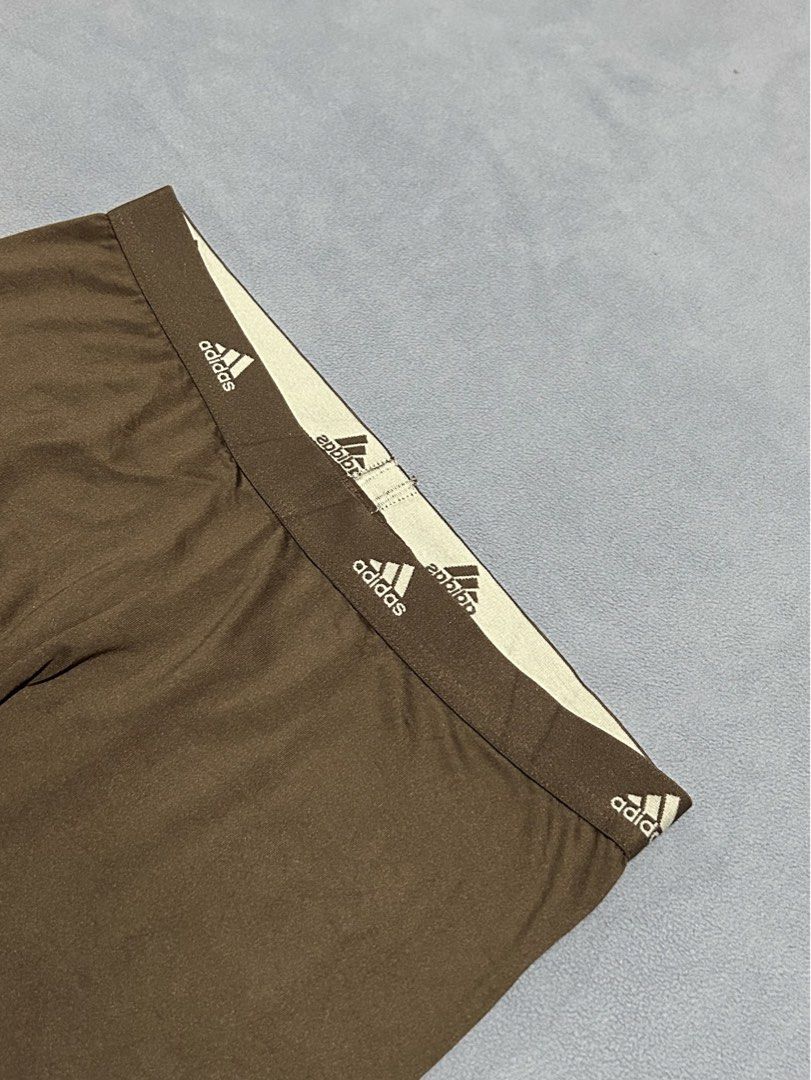 Adidas Aeroready Leggings Brown (Category: Activewear) located in Miagao. Submitted by juliusokra (Listing ID 1463553440, Image 3). Description: Brown Adidas leggings with Aeroready tech. Fits waist 26"-30", length 33". Features repeating Adidas logo waistband..
