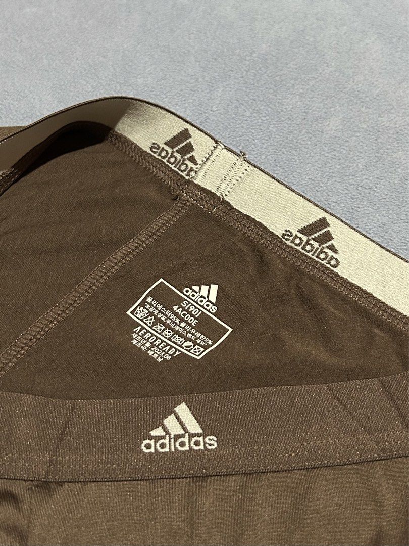 Adidas Aeroready Leggings Brown (Category: Activewear) located in Miagao. Submitted by juliusokra (Listing ID 1463553440, Image 2). Description: Brown Adidas leggings with Aeroready tech. Fits waist 26"-30", length 33". Features repeating Adidas logo waistband..