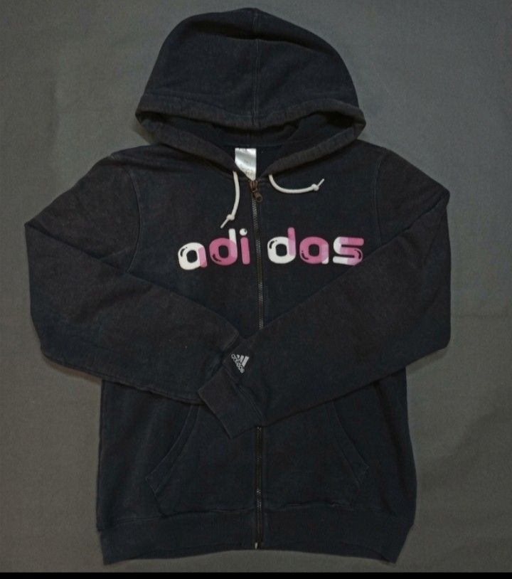 Adidas full-zip hoodie (Category: Coats, Jackets and Outerwear) located in Legazpi City. Submitted by nexcloset_ (Listing ID 1463429783, Image 1). Description: Price: 700+SF Dimes: (L23.5 -W19.5) Color Condition: 9/10 Condition: Good condition Issue: No issue Note:⚠️ • This is a pre-loved item, so please manage your expectations. • Color may appear slightly different due to lighting/camera.