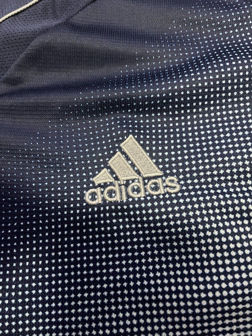Adidas Blue and White Gradient Jersey (Category: Tshirts & Polo Shirts ) located in Quezon City. Submitted by gvsfinds_ (Listing ID 1463482370, Image 3). Description: Dark blue Adidas soccer jersey with white and light blue gradient. White Adidas logo on front. KSC and number 9 on the back Size: XL Dimensions: - Length: 27.5 - Width: 21 .