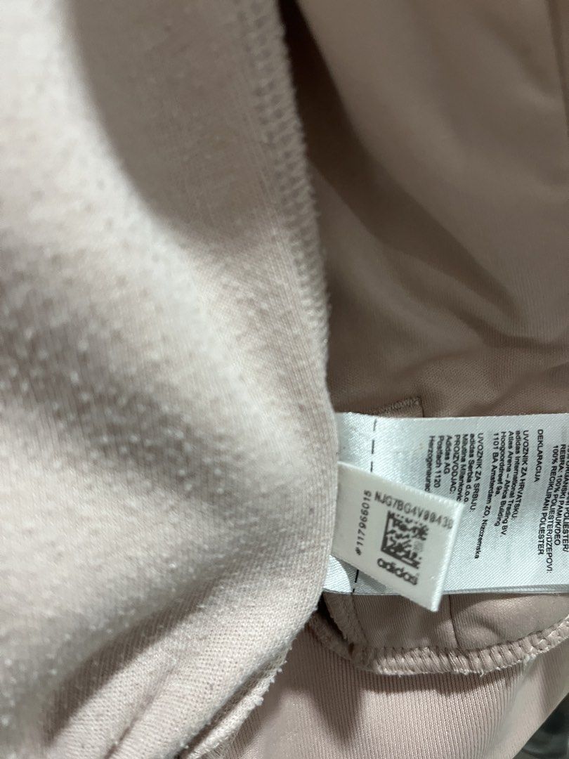 Adidas Pink Track Jacket (S to M) (Category: Coats, Jackets and Outerwear) located in Pasig City. Submitted by tylernchloe (Listing ID 1463438254, Image 3). Description: - Classic Adidas track jacket - Soft pink color, size Small to Med - Iconic three stripes on sleeves - Zip-up front - Convenient pockets - Ideal for casual outings or workouts.