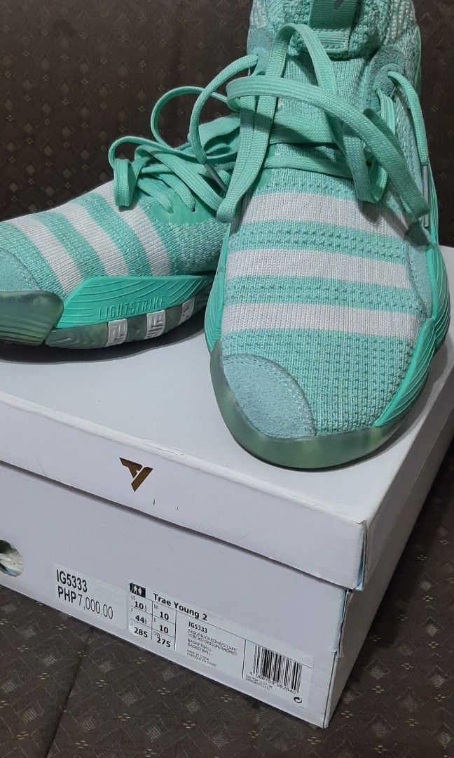 Adidas Trae Young 2 (Category: Sneakers) located in Manila. Submitted by jose.pinoy (Listing ID 1463376058, Image 1). Description: Original Adidas Trae Young 2 US 10.5 Men's No issues Used about 5x only in indoor court Decluttering, have other court shoes Pickup/Meet-up within Marikina Area.