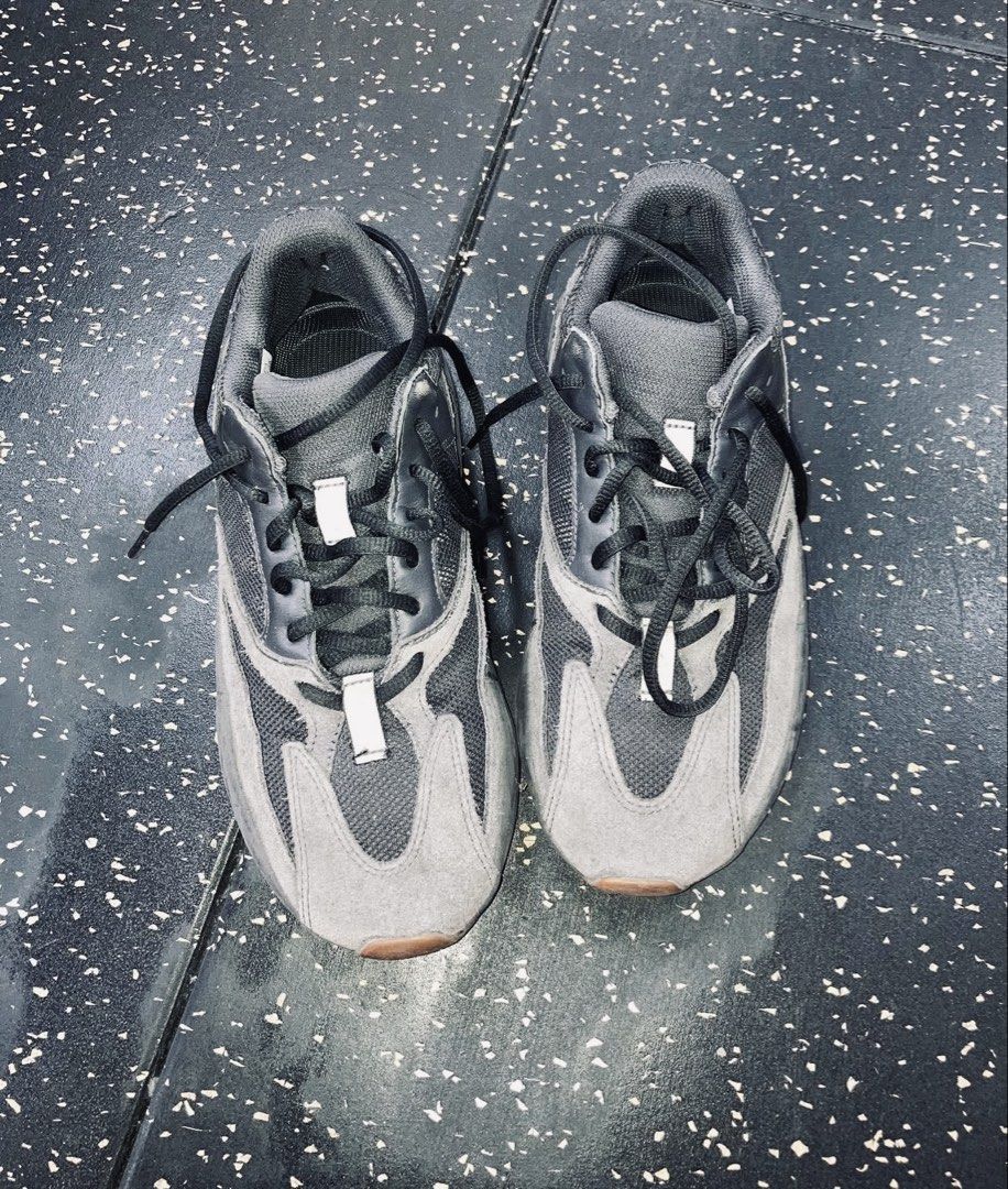 Adidas Yeezy Boost 700 "Wave Runner" (Category: Sneakers) located in Marikina City. Submitted by mommymishy (Listing ID 1463338445, Image 1). Description: - Adidas Yeezy 700 Utility Black Size 8 Complete with box - Colorway: Grey and Black - Materials: Suede and Mesh Upper - Closure: Lace-up - Sole: Gum Sole Detail - Perfect for: Everyday Wear.