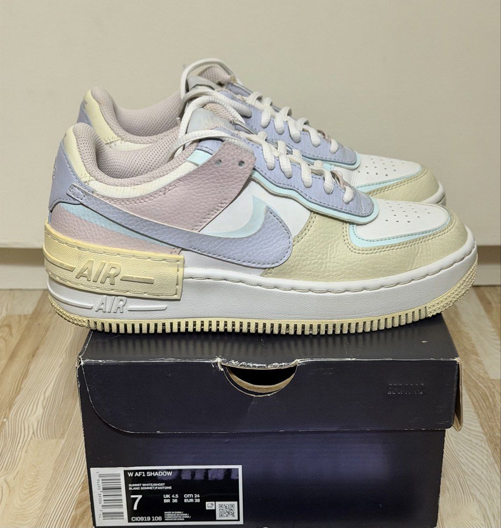 AIR FORCE 1 SHADOW PASTEL (Category: Sneakers) located in Malolos. Submitted by jayviecai (Listing ID 1463375430, Image 1). Description: Air Force 1 Pastel Size 7 womens Used few times Condition 9/10 Complete 3,500 Meetups QC or Bulacan Shipping J&T LBC Lalamove.