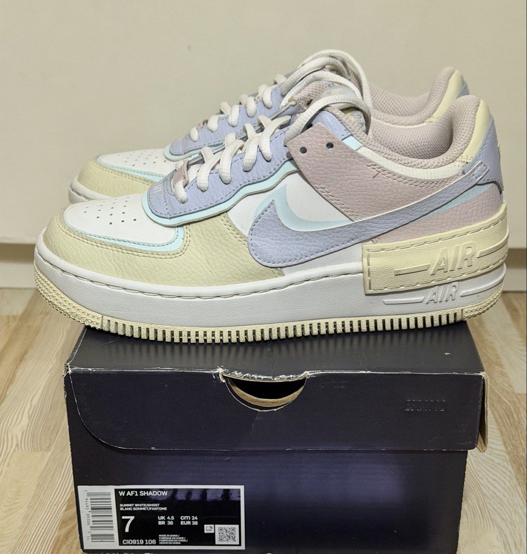 AIR FORCE 1 SHADOW PASTEL (Category: Sneakers) located in Malolos. Submitted by jayviecai (Listing ID 1463375430, Image 2). Description: Air Force 1 Pastel Size 7 womens Used few times Condition 9/10 Complete 3,500 Meetups QC or Bulacan Shipping J&T LBC Lalamove.