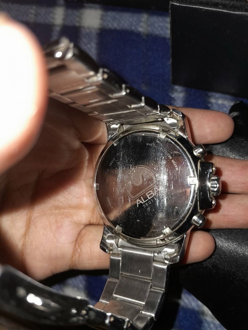 Alba Active Chronograph AT3827X1 (Category: Jewelry) located in Caloocan City. Submitted by oddstone_56 (Listing ID 1463348787, Image 3). Description: highly negotiable highly negotiable • Case Number: VD53-X195 • Movement: Japanese Seiko Quartz (VD53 Calibre) • Case Size: 45mm (Rugged Sport Design) • Water Resistance: 10 Bar / 100 Meters • Dial: 3D Black Honeycomb texture with red accents • Glass: Curved Mineral Crystal • Date display .