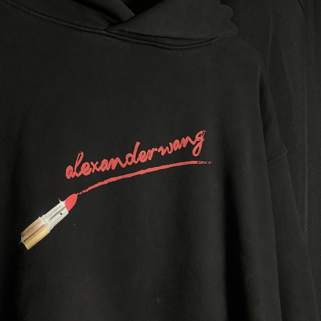 Alexanderwang Oversized Heavyweight Hoodie (Category: Coats, Jackets and Outerwear) located in Manila. Submitted by curatedvg. (Listing ID 1463451873, Image 2). Description: Alexanderwang Lipstick Oversized Heavy Cotton Hoodie Jacket Width: 26 inches Length: 25.5 inches Size: Oversized Medium (boxy fit) Good condition Color rate: 9/10. Minimal sign of wear (please check photos) OFF only Interested? Message me or send offer. 📥.
