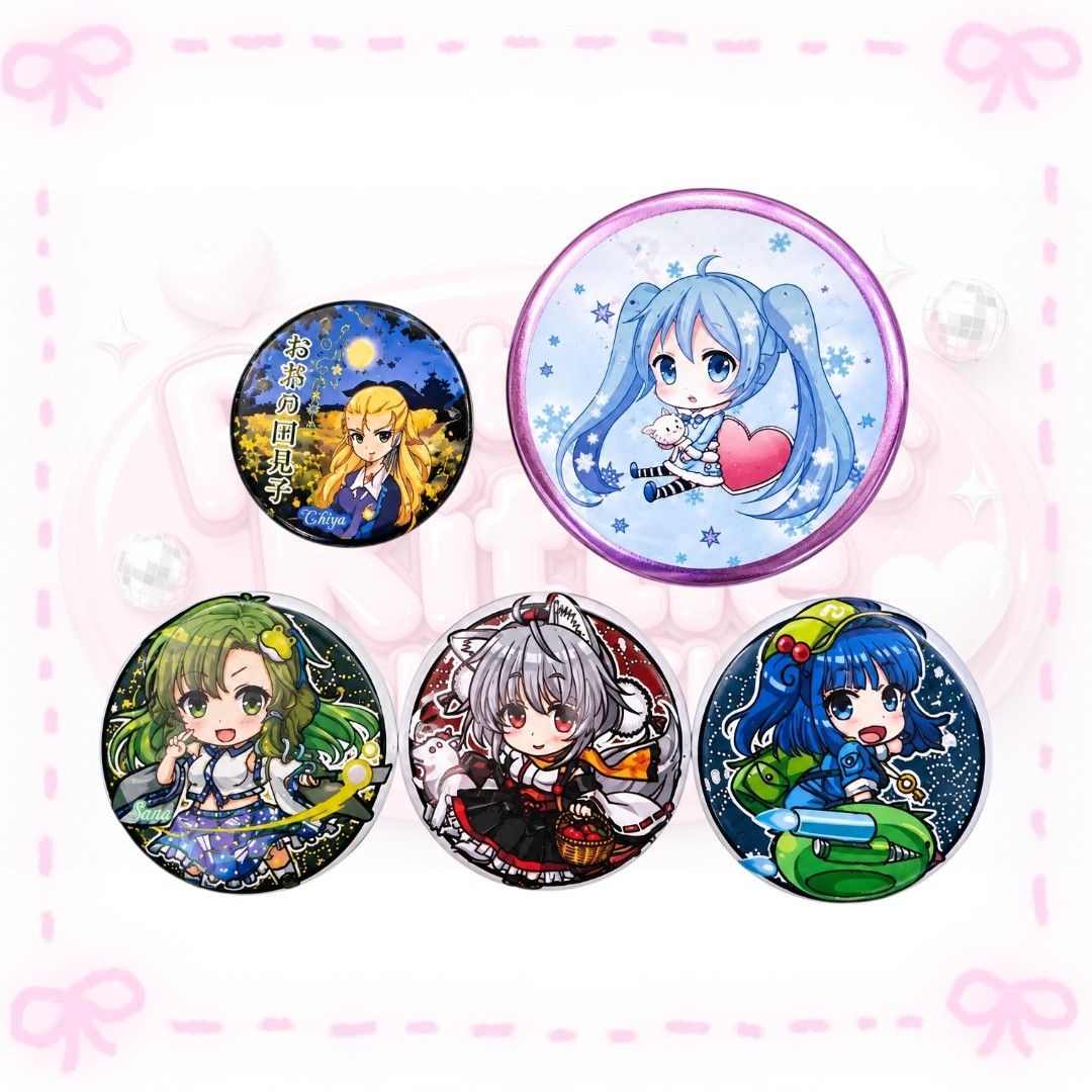 Anime Chibi Button Pins (Category: Character Goods) located in Sorsogon. Submitted by mitchelle0425 (Listing ID 1463440048, Image 1). Description: 25 each.