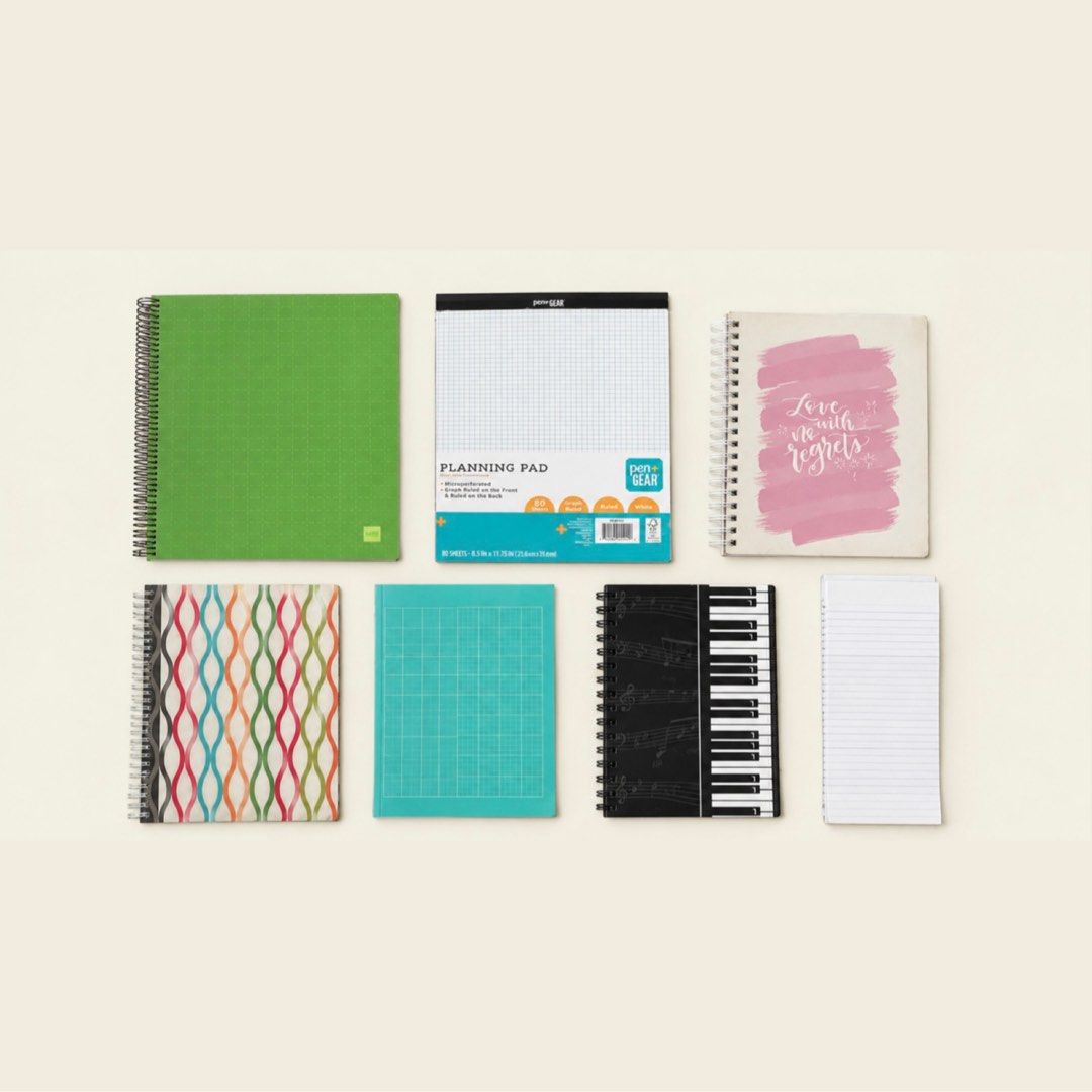Assorted Notebooks / grid notebooks / ruled notebooks (Category: Stationery & School Supplies) located in Mandaue City. Submitted by ddanaone (Listing ID 1351879818, Image 1). Description: - ₱150 each notebook, ₱800 if getting all 6 notebooks - Some are unused - Please PM for the size & more photos for the notebooks - RFS: decluttering.