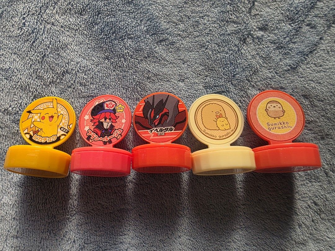 Assorted Stamps Pokemon, Kirby, Sumikko (Category: Stamps & Prints) located in Manila. Submitted by animestuffsshop (Listing ID 1463342905, Image 1). Description: Assorted Stamps Pokemon, Kirby, Sumikko Characters: - Pikachu - Flamberge - Yveltal - Ebi - Zassou - 50 each - Official - WYSIWYG MOD: JNT, LBC COP, Lalamove MOP: GCASH.