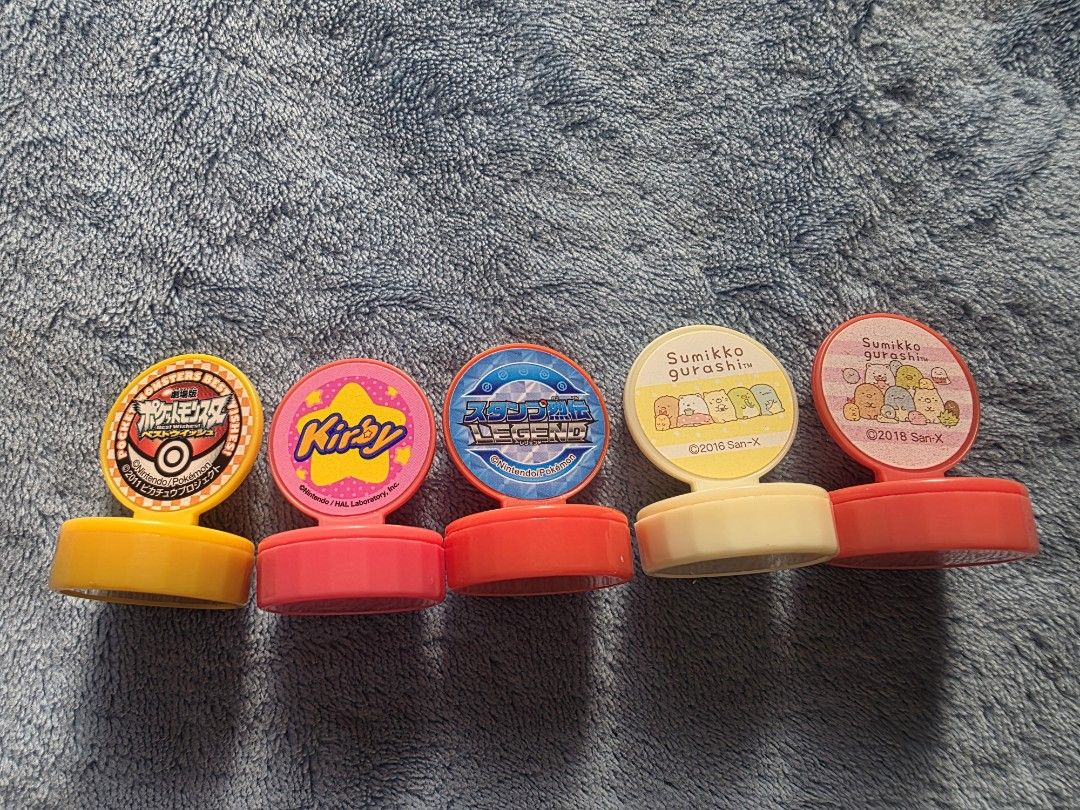 Assorted Stamps Pokemon, Kirby, Sumikko (Category: Stamps & Prints) located in Manila. Submitted by animestuffsshop (Listing ID 1463342905, Image 2). Description: Assorted Stamps Pokemon, Kirby, Sumikko Characters: - Pikachu - Flamberge - Yveltal - Ebi - Zassou - 50 each - Official - WYSIWYG MOD: JNT, LBC COP, Lalamove MOP: GCASH.
