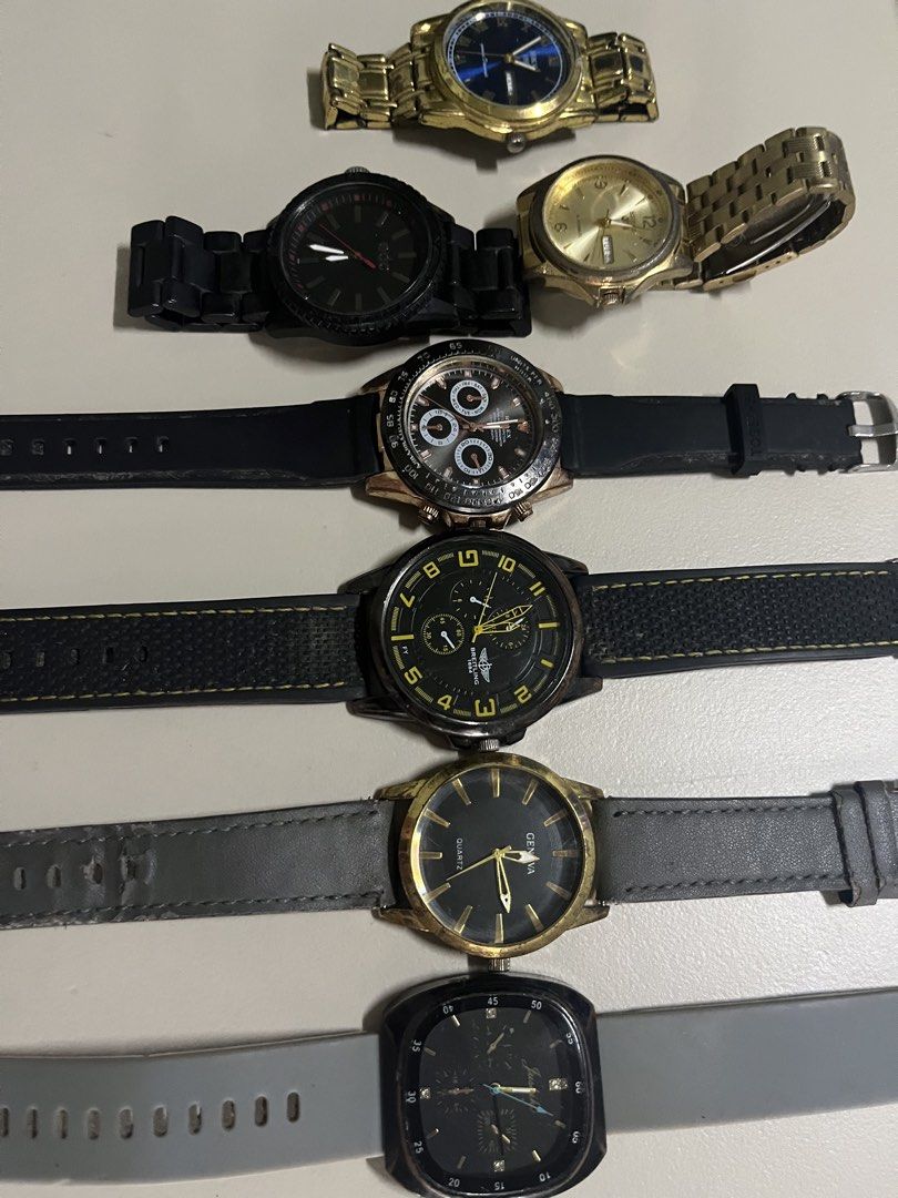 Assorted Watches (Category: Men's Watches) located in Manila. Submitted by milamartina123 (Listing ID 1463359006, Image 2). Description: take all all working as is may sign of used as seen in the photo tondo, manila loc no return/refund once settled.
