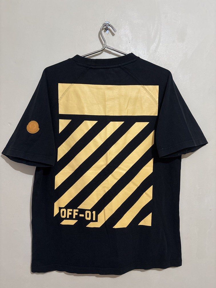 Authentic Moncler x Off White (Category: Tshirts & Polo Shirts ) located in Muntinlupa City. Submitted by owrayttttt (Listing ID 1463409539, Image 1). Description: - Authentic Moncler O “OFF-01” - Complete tags - No cracks on print - Dimes is 22x28 - Free shipping nationwide - Slightly negotiable, no to lowballers.