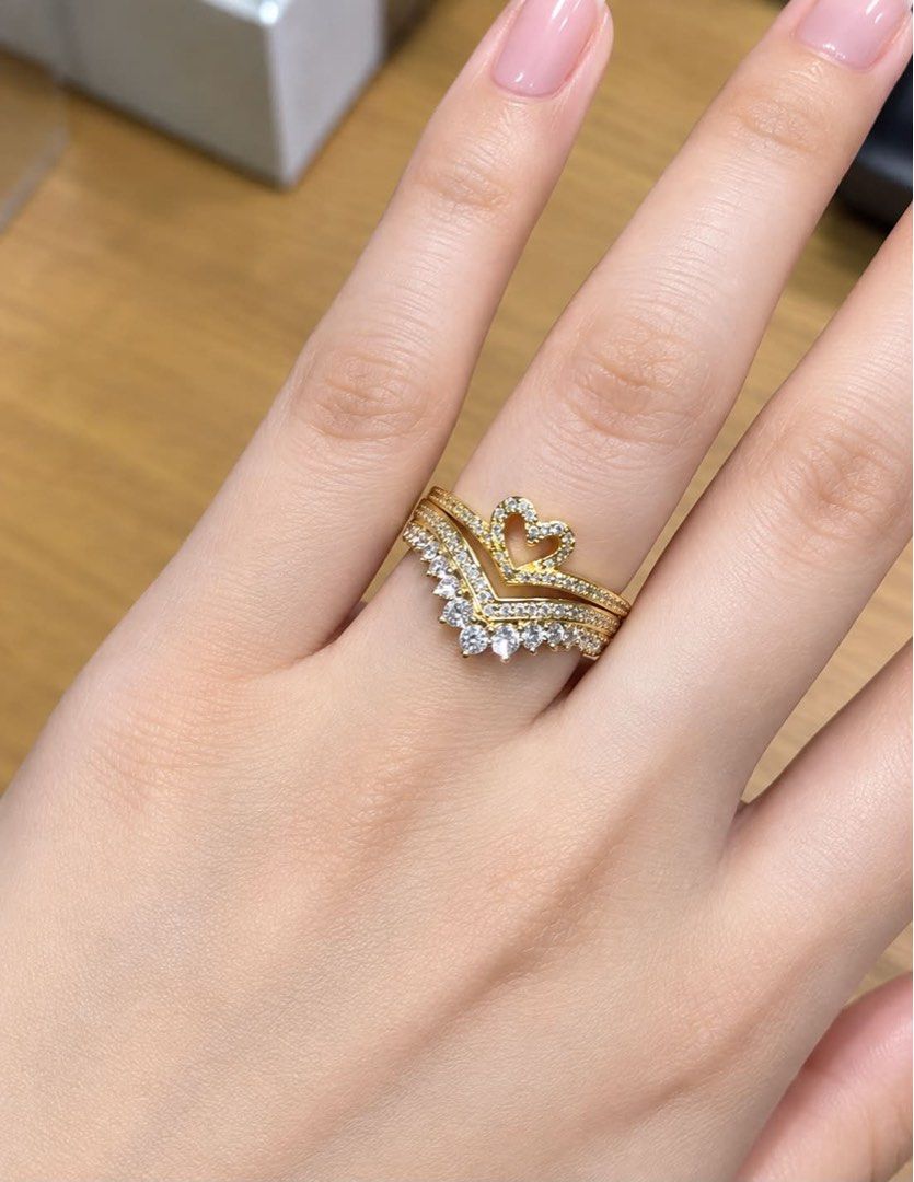Authentic Pandora Princess Wishbone & Sparkling Wishbone Heart Set (Category: Rings) located in Manila. Submitted by daintyjewels (Listing ID 1463550685, Image 1). Description: .