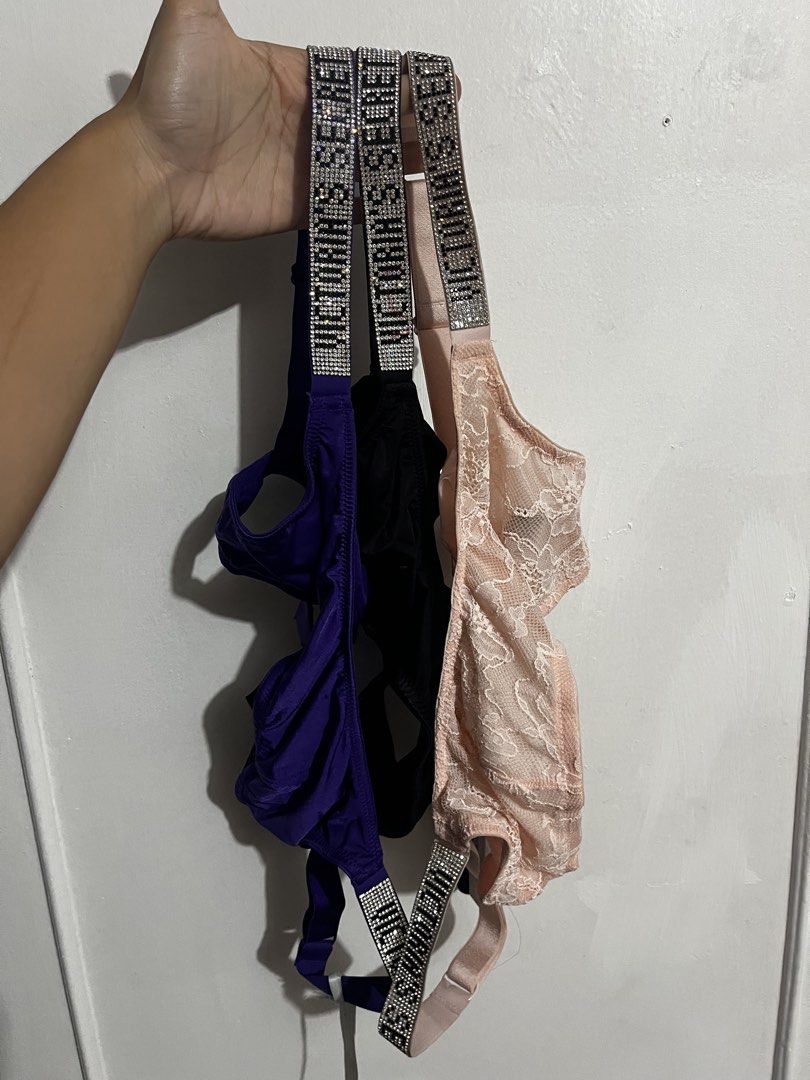 AUTHENTIC VICTORIA’S SECRET SPARKLY BRA SET TAKE ALL 3 (Category: Undergarments & Loungewear) located in Makati City. Submitted by girlynefera.c (Listing ID 1463338928, Image 1). Description: .
