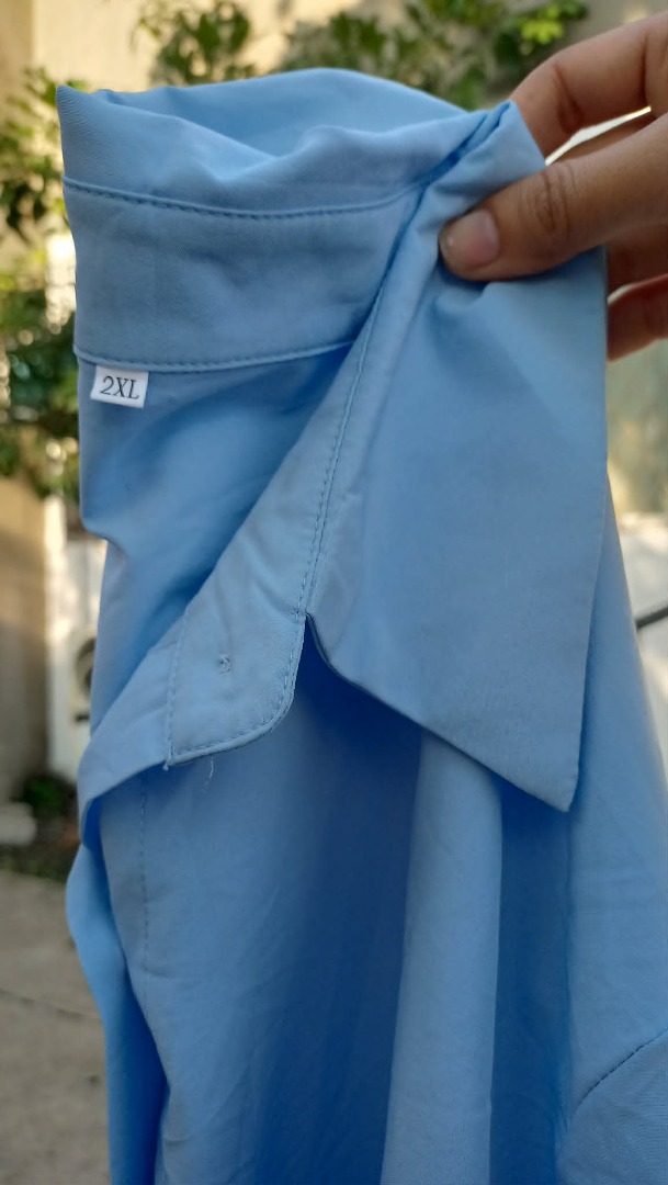 Baby Blue button down longsleeve dress (Category: Dresses) located in Davao. Submitted by irisrazona16792 (Listing ID 1463423661, Image 2). Description: Polyester Bust 48 Waist up 50 L 37 mall quality.
