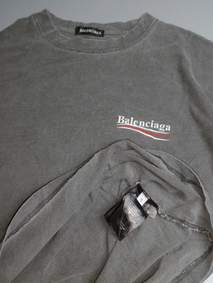 Balenciaga Mullet Type (Category: Tshirts & Polo Shirts ) located in Butuan. Submitted by realsteal.8600 (Listing ID 1463428854, Image 3). Description: Balenciaga Mullet Type Small on tag 22W x 29L 9/10 condition 9/10 color rate No major issues 🏷️ 650 php + Shipping fee #stealstoavail.
