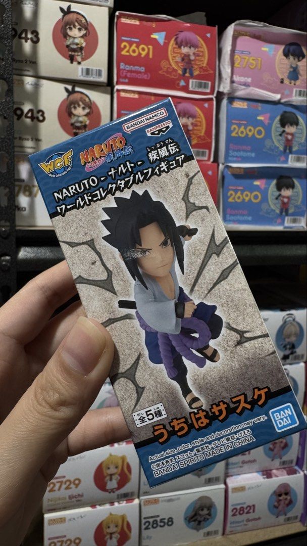 Bandai Banpresto Naruto WCF Sasuke Figure (Category: Figurines & Statues) located in Mandaluyong City. Submitted by kerstienmay_144 (Listing ID 1463472296, Image 1). Description: Banpresto WCF Sasuke Uchiha figure from Naruto Shippuden. Sealed box, classic outfit. Perfect for collectors!.