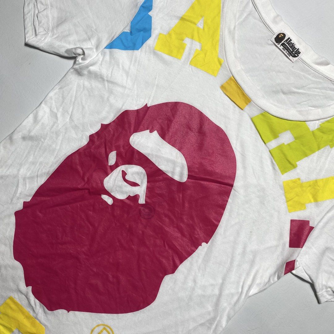 BAPE BIG LOGO WOMENS (Category: Shirts) located in Manila. Submitted by valuable_rags (Listing ID 1463434955, Image 2). Description: BAPE BIG LOGO WOMENS TEE CONDITION: EXCELLENT SIZE : LARGE TO EXTRA LARGE DIMENSION:W20 x L29 ISSUE: NONE .