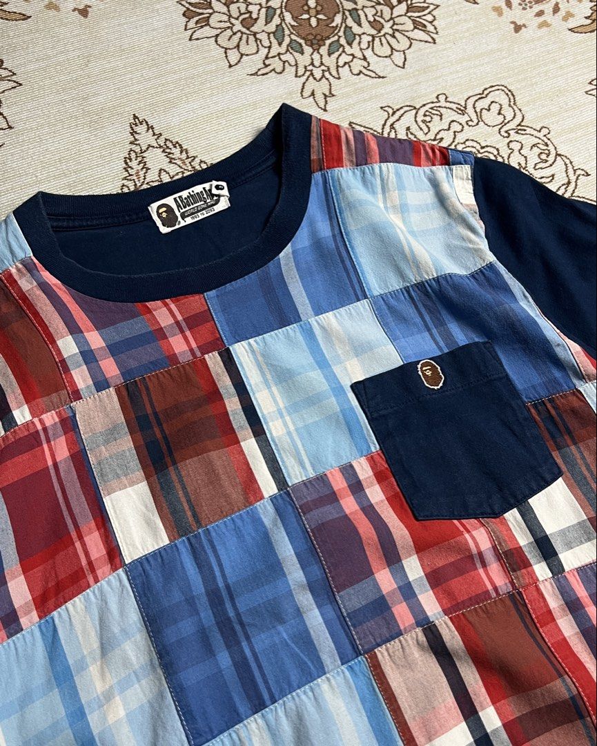 Bape Patchwork Pocket Tee (Category: Tshirts & Polo Shirts ) located in San Jose del Monte. Submitted by oneoff.phils (Listing ID 1463475351, Image 2). Description: Bape Patchwork Pocket Tee Size M on tag W 19 L 25 P1300 Issue: None (Swipe for detailed pics) • No cancellation of orders • Orders would usually take 2-3 days for cleaning and packing before shipment 🚀Shipping via J&T.