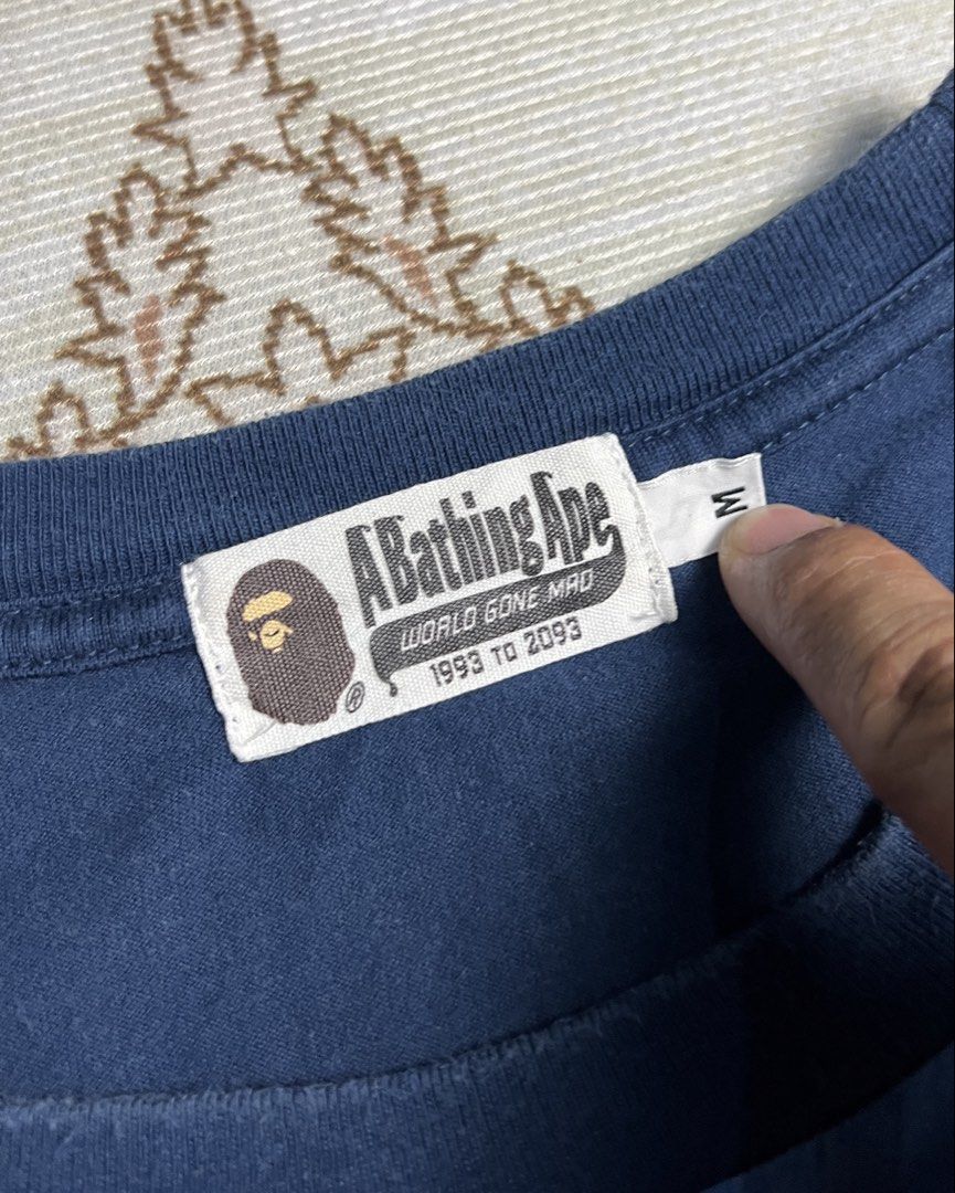 Bape Patchwork Pocket Tee (Category: Tshirts & Polo Shirts ) located in San Jose del Monte. Submitted by oneoff.phils (Listing ID 1463475351, Image 3). Description: Bape Patchwork Pocket Tee Size M on tag W 19 L 25 P1300 Issue: None (Swipe for detailed pics) • No cancellation of orders • Orders would usually take 2-3 days for cleaning and packing before shipment 🚀Shipping via J&T.