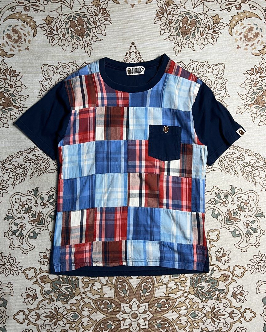 Bape Patchwork Pocket Tee (Category: Tshirts & Polo Shirts ) located in San Jose del Monte. Submitted by oneoff.phils (Listing ID 1463475351, Image 1). Description: Bape Patchwork Pocket Tee Size M on tag W 19 L 25 P1300 Issue: None (Swipe for detailed pics) • No cancellation of orders • Orders would usually take 2-3 days for cleaning and packing before shipment 🚀Shipping via J&T.
