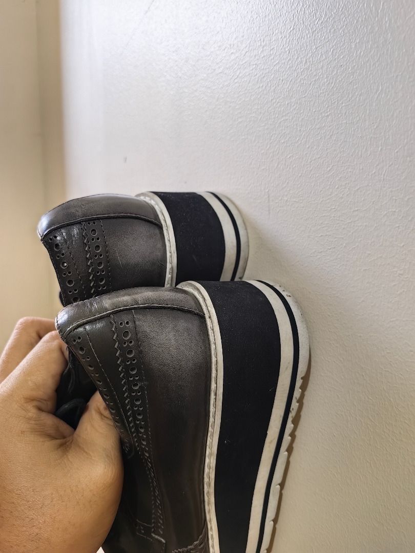 Bata Wingtip Platform Oxfords Brogues Shoes (Category: Loafers) located in Tarlac. Submitted by jeremiah.curator.2026 (Listing ID 1463551876, Image 3). Description: - Black Bata wingtip oxfords - Size 235 - Brogue detailing - Lace-up closure - Platform sole with white and black striped detail - Adds an edgy touch to any outfit.