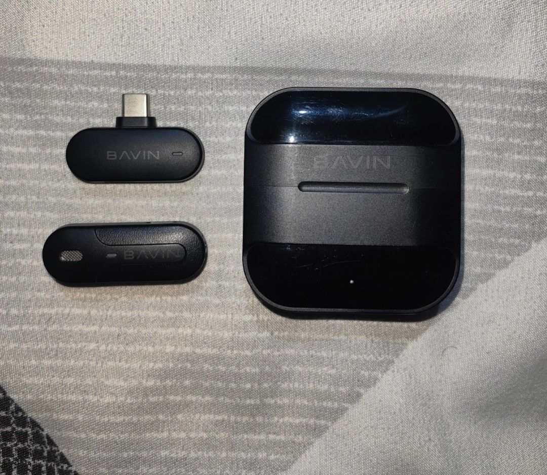 Bavin Wireless Microphone with USB-C Receiver (Category: Microphones) located in Pasay City. Submitted by roe.sell (Listing ID 1463484956, Image 1). Description: - Plug-and-play wireless microphone system - Ideal for live streaming and recording - Long-lasting 25-hour battery life - Up to 20m transmission distance - Includes convenient USB-C receiver - Compact and user-friendly design orig price: 1.7k selling price: 1.2k (negotiable for sure buye