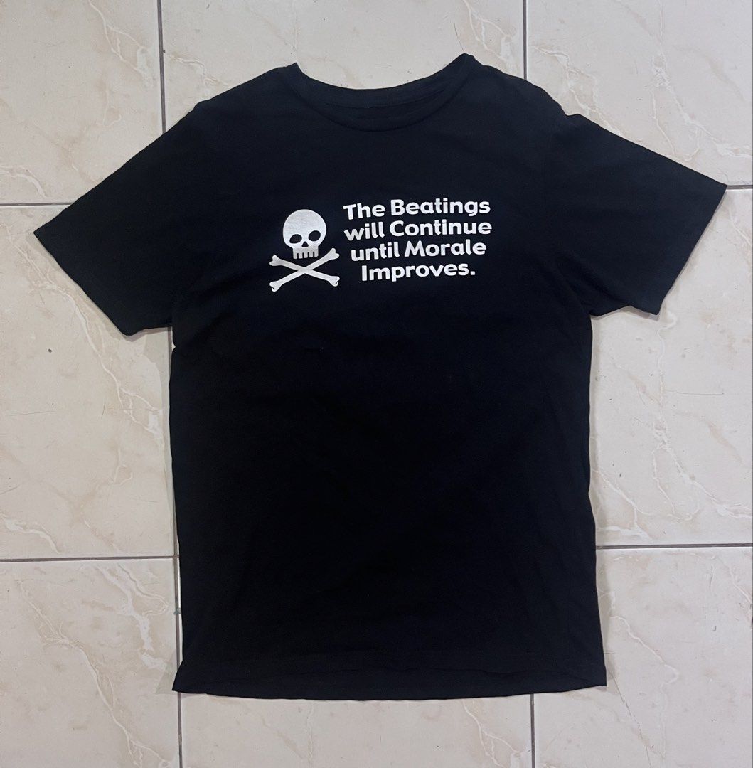 Beating for Morale Tee (Category: Tshirts & Polo Shirts ) located in Subic. Submitted by trashdimes2022 (Listing ID 1463438850, Image 1). Description: Size: M (19.5 x 27.5) In Excellent Condition *missing tag Color rate: 9+/10 .