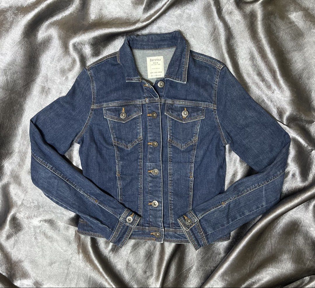 Bershka Denim Jacket - Blue (Category: Coats, Jackets and Outerwear) located in Cavite. Submitted by bellewii (Listing ID 1463482578, Image 1). Description: - Classic blue denim jacket from Bershka - Button-up front with two chest pockets - Long sleeves with button cuffs - Made in Bangladesh - Perfect staple piece for any outfit med on tag best fit xxs-xs.