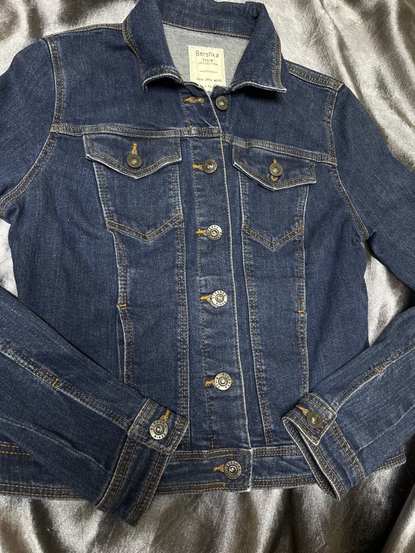Bershka Denim Jacket - Blue (Category: Coats, Jackets and Outerwear) located in Cavite. Submitted by bellewii (Listing ID 1463482578, Image 2). Description: - Classic blue denim jacket from Bershka - Button-up front with two chest pockets - Long sleeves with button cuffs - Made in Bangladesh - Perfect staple piece for any outfit med on tag best fit xxs-xs.