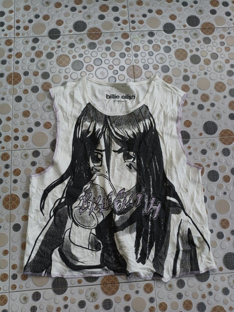 Billie Eilish Printed Tank Top (Category: Sleeveless) located in Manila. Submitted by chavez_lloyd (Listing ID 1463393743, Image 2). Description: Billie Eilish Printed Tank Top small to medium excellent cond.