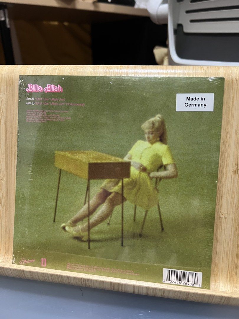 Billie Eilish "What Was I Made For?" Vinyl Record (Category: Vinyls) located in Paranaque City. Submitted by guevssss (Listing ID 1463454413, Image 2). Description: Sealed! Never been played or opened Can provide proof of purchase - Brand New & Sealed Billie Eilish "What Was I Made For?" Vinyl Record - Includes Side B and Side B (Instrumental) - Still in original packaging.